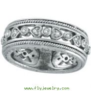 14K White Gold Antique-Style .33ct Diamond Band Eternity Ring