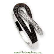 14k White Gold Black & White AA Diamond Ring