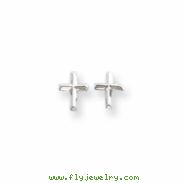 14k White Gold Cross Post Earrings