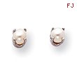 14K White Gold Cultured Pearl Stud Earrings