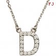 14K White Gold D Diamond Necklace