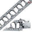 14K White Gold Designer Diamond T Style Link Bracelet