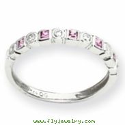 14k White Gold Diamond & Pink Sapphire Ring