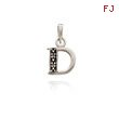 14K White Gold Diamond-Accented Initial D Pendant