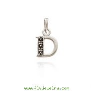 14K White Gold Diamond-Accented Initial D Pendant