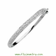 14K White Gold Diamond Bangle Bracelet