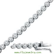 14K White Gold Diamond Bezel Set Classic Bracelet
