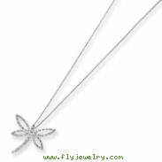 14k White Gold Diamond Fascination 18in Dragonfly Necklace