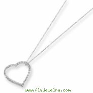 14k White Gold Diamond Fascination 18in Large Heart Necklace