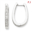 14k White Gold Diamond Hoop Earrings