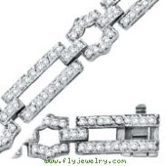 14K White Gold Diamond Long Link Bracelet