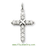 14K White Gold Diamond Passion Cross Pendant