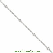 14k White Gold Diamond Rolo Necklace