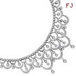 14K White Gold Diamond Wide Lacy Necklace