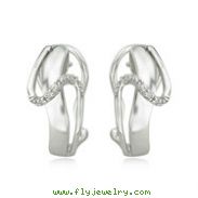 14K White Gold Fancy Diamond Swirl Earrings