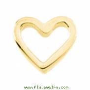 14K White Gold Heart Shaped Chain Slide