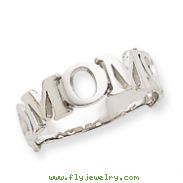 14K White Gold Mom Heart Ring