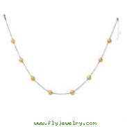 14K White Gold Murano Glass 8.00mm Bead Necklace