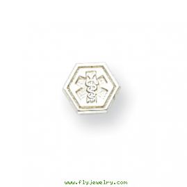 14k White Gold Non-enameled Medical Jewelry Pendant