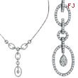 14K White Gold Open Circle Diamond Link Dropping Necklace