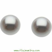 14K White Gold Pair 06.00 - Freshwater Cultured Pearl Earrings