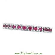 14K White Gold Pink Sapphire Eternity Guard Ring