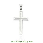 14K White Gold Polished Cross Inside of a Cross Pendant