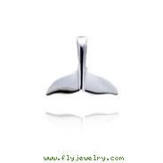 14K White Gold Polished Whale Tail Slide