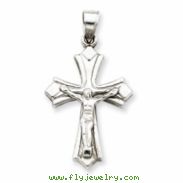 14k White Gold Reversible Crucifix /Cross Pendant