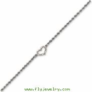14k White Gold Rope with Heart Anklet