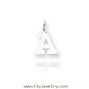 14K White Gold Small Block Initial "A" Charm