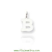 14K White Gold Small Block Initial "B" Charm