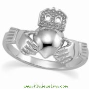14K White Gold Small Claddagh Ring
