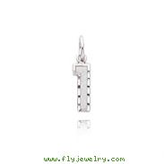 14K White Gold Small Diamond-Cut Number 1 Charm