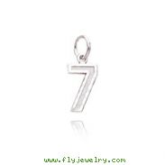 14K White Gold Small Diamond-Cut Number 7 Charm
