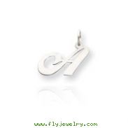 14K White Gold Small Fancy Script Initial "A" Charm