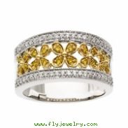 14K White Yellow Gold Two Tone Diamond Ring