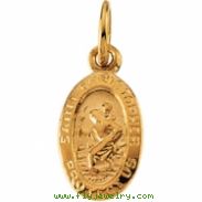 14K Yellow 08.00X07.00 MM St. Christopher Medal