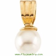 14K Yellow 08.50X08.25 MM;P;04.00MM CULTURED PEARL WITH 15" CHAIN Youth 4 Mm Cult Pearl W/15"ch