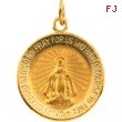 14K Yellow 15.00 MM Miraculous Medal