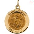 14K Yellow 15.00 MM St.michael Medal