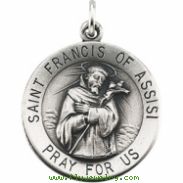 14K Yellow 18.00 MM St. Francis Of Assisi Medal