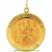 14K Yellow 20.00 MM St. Christopher Medal