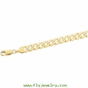 14K Yellow 7 INCH Solid Curb Chain