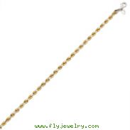 14K Yellow Gold & Sterling Silver 4.3mm Diamond Cut Rope Bracelet