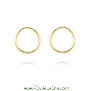 14K Yellow Gold 1x10mm Endless Hoops