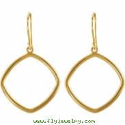 14K Yellow Gold 21x21 Pair Precious Metal Fashion Earrings