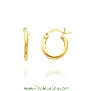 14K Yellow Gold 2x10mm Classic Hoops