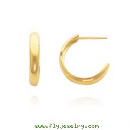 14K Yellow Gold 3.50x15mm C-Hoop Earrings