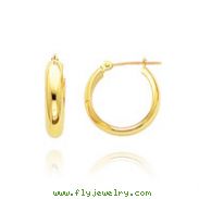 14K Yellow Gold 3.75x12mm Round Tube Hoops
